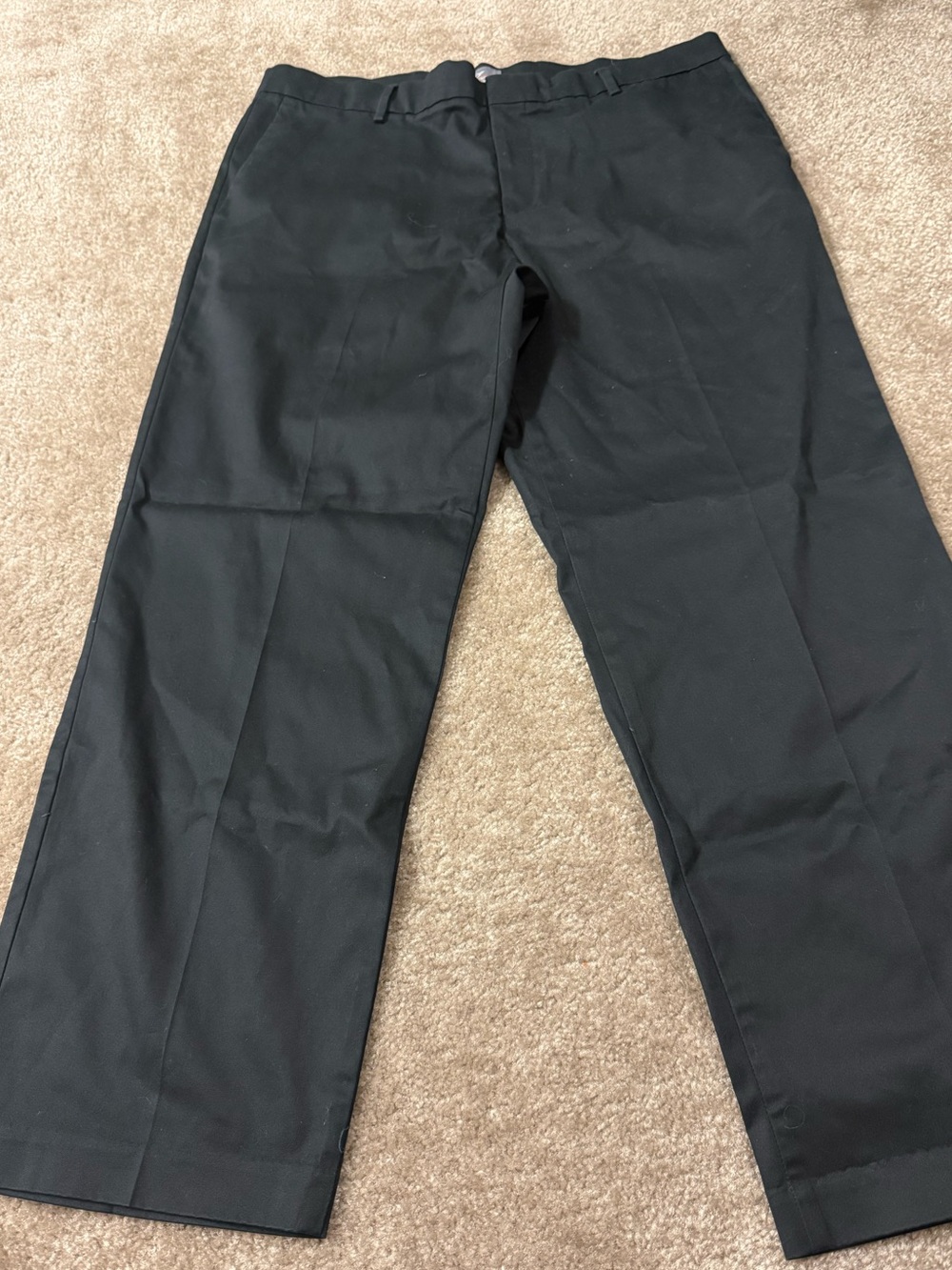 Dockers Men's Black Flat-Front Dress Pants Iron Free Khakis 38x30